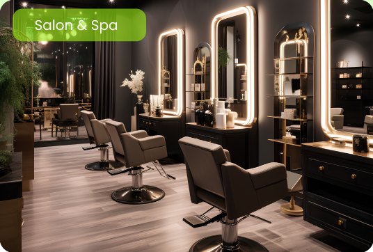 Salon interior with styling chairs