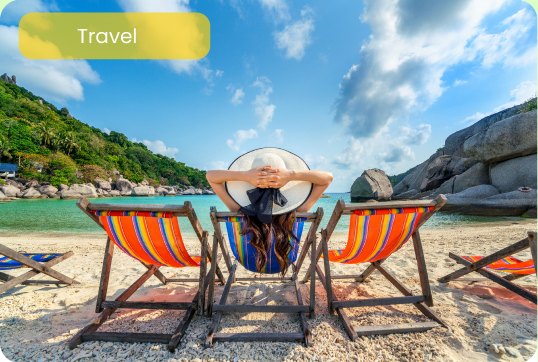 Beach chairs on a tropical beach