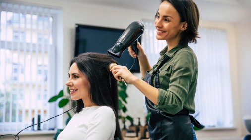 Hair stylist at work